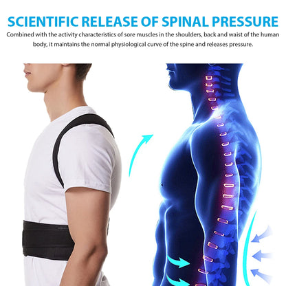 Back Brace Posture Corrector – Adjustable Lumbar & Shoulder Support Belt for Men & Women, Improves Scoliosis & Posture