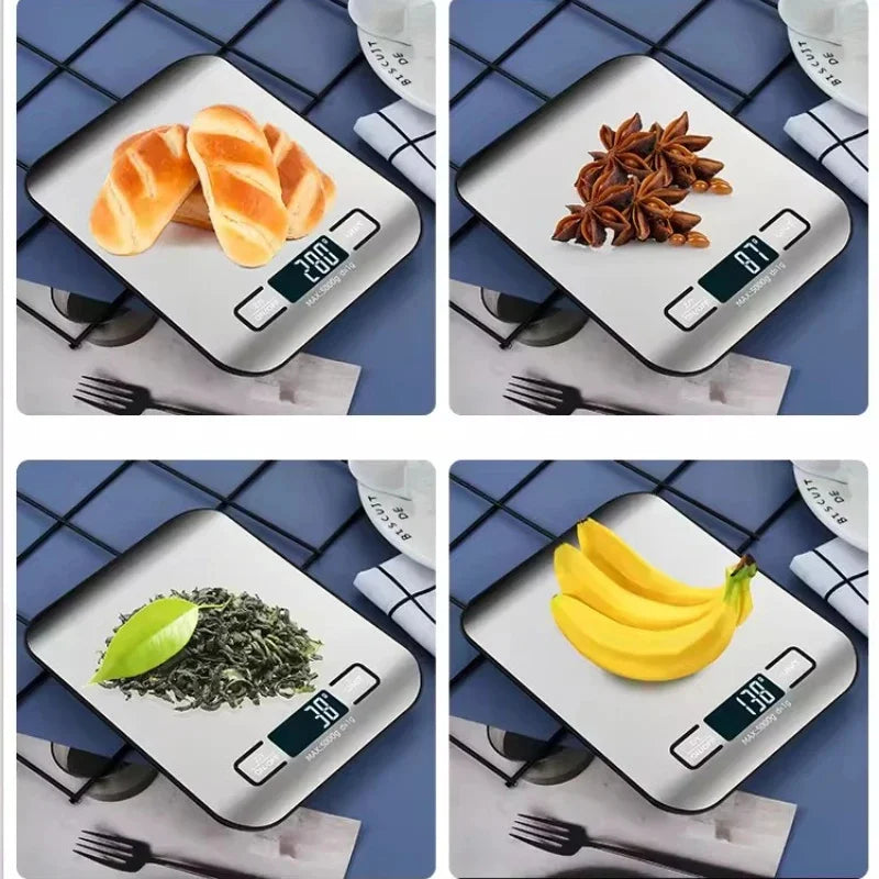 Digital Kitchen Scale 5kg/1g – LED Display, Stainless Steel Food Scale