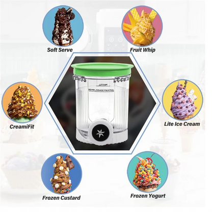 Cream Pints & Lids 4-Pack – Replacement Containers for NC700 Series Ninja Swirl Ice Cream & Soft Serve Makers