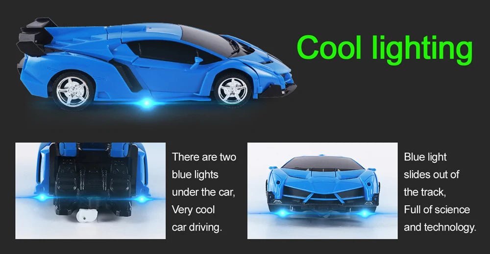 2-in-1 Transforming RC Car Robot – Electric Remote Control Sports Vehicle Toy for Kids