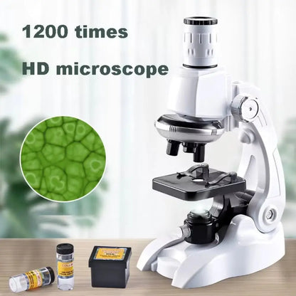 HD Kids Microscope Kit - 200x to 1200x Magnification with Specimens for Beginners