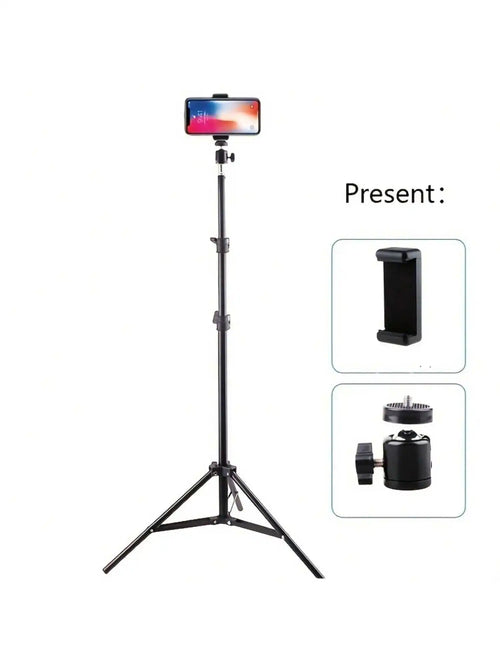 63-Inch / 160cm Foldable Tripod – Adjustable Multifunctional Stand for Phone and Camera with Holder Clip