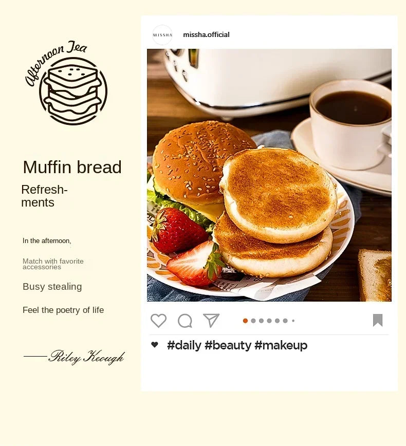 220V Retro Bread Maker Toaster – Multifunction Automatic Breakfast Machine