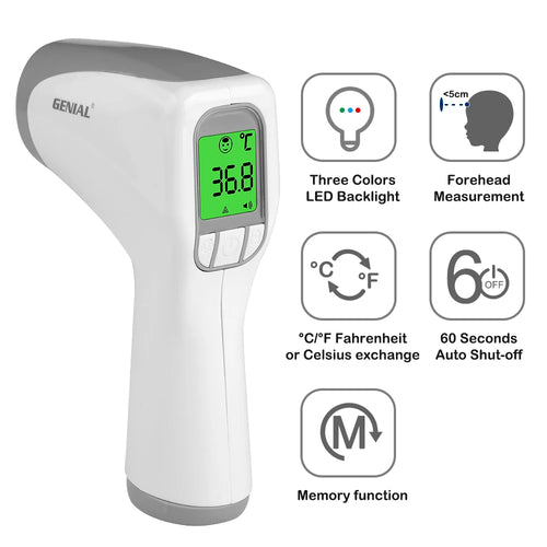 2-in-1 Infrared Digital Thermometer – Fast & Accurate Ear and Forehead Reading for Babies, Kids & Adults with Fever Alarm & Mute Mode