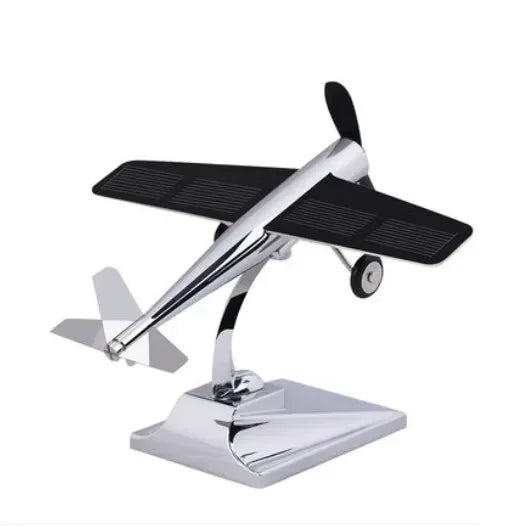Wind-Solar Hybrid Plane Model – Dual-Power Educational Kit with Rechargeable Battery & LED Lights for Teens 6+