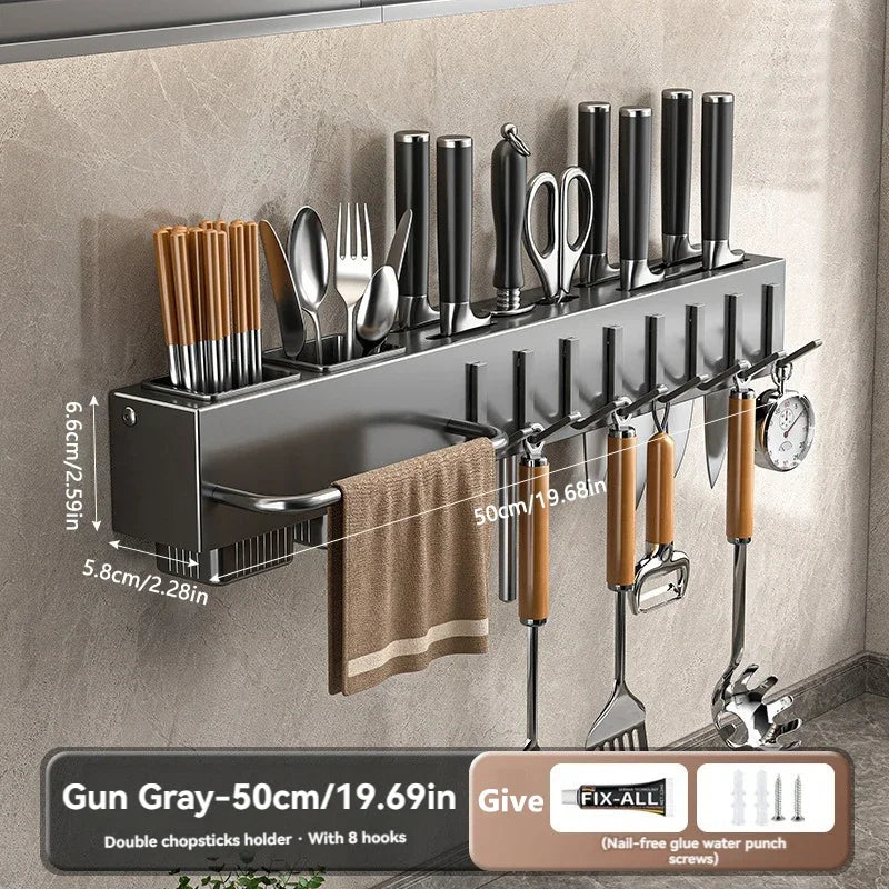 kitchens accessories Rack Wall Mounted Multifunctional Rack All-in-One Organizer knife