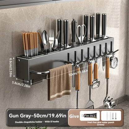 kitchens accessories Rack Wall Mounted Multifunctional Rack All-in-One Organizer knife