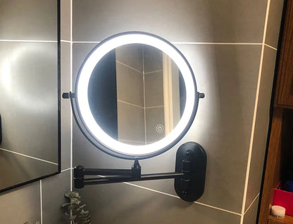 8 inch Makeup Mirror Chrome 3x/5x/7x/10x Magnifying Double Side USB Charging Bathroom 3 color light Smart Cosmetic Mirrors