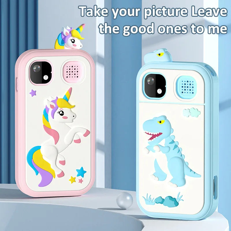 Unicorn Kids Smartphone Toy with HD Camera & Touchscreen | Cartoon Puzzle Games & Music Player | No SIM Card, Gift for Girls & Boys