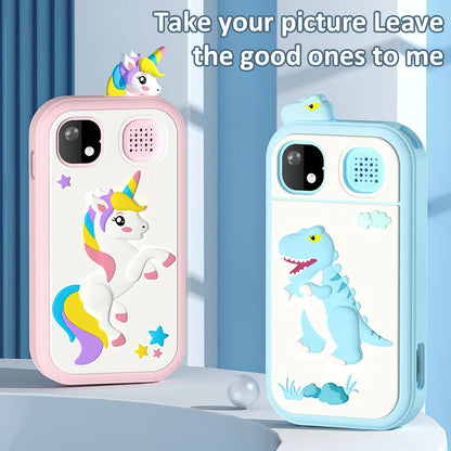 Unicorn Kids Smartphone Toy with HD Camera & Touchscreen | Cartoon Puzzle Games & Music Player | No SIM Card, Gift for Girls & Boys
