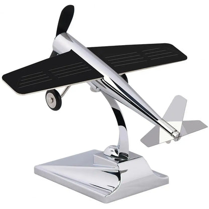 Solar-Powered Aircraft Model with Propeller – Miniature Sunlight-Resistant Plane Car Ornament