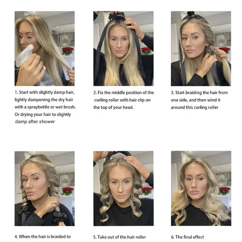 Heatless Curling Rod Headband No Heat Silk Curls Ribbon Hair Rollers Sleeping Soft Headband Lazy Hair Curlers Hair