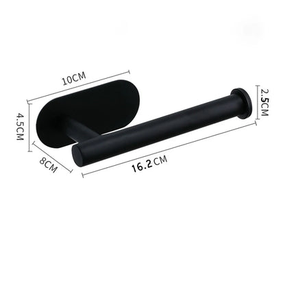 Stainless Steel Wall-Mounted Toilet Paper Holder & Kitchen Towel Rack – Adhesive, Rustproof, Space-Saving