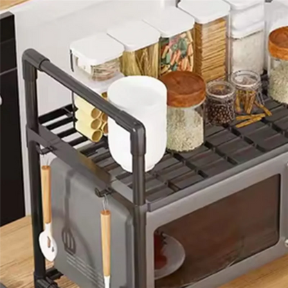 RALCA-Kitchen Storage Rack Multi-Layer Microwave Rack Adjustable Standing Countertop Condiment Oven Shelf Kitchen Accessorie