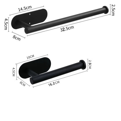 Stainless Steel Wall-Mounted Toilet Paper Holder & Kitchen Towel Rack – Adhesive, Rustproof, Space-Saving