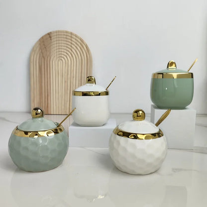 Kitchen Supplies, Ceramic Seasoning Jar, Salt and Pepper Shakers, Seasoning Box, Vinegar Pot, Spice Jar, Seasoning Organizer