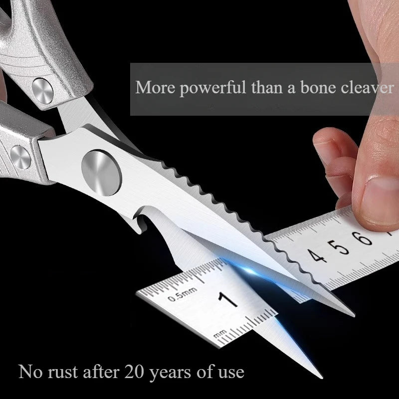 Stainless Steel Kitchen Food Scissors, A Multifunctional Kitchen Tool Suitable for Cutting Chicken Bones, Fish, and Vegetables