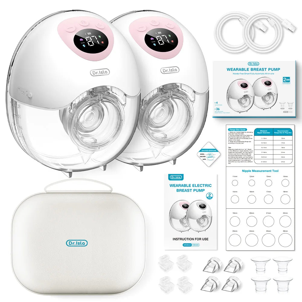 MAMIJOY 2PCS Wearable Electric Breast Pump – Hands-Free, Silent, Leak-Proof, 4 Modes & 36 Suction Levels (EB50)