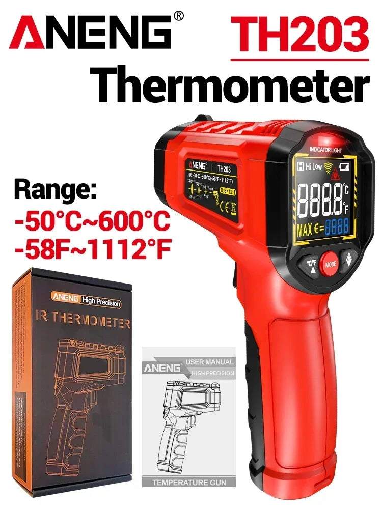 ANENG TH203 Infrared Thermometer – Non-Contact Gun for Instant -50°C to 600°C Readings