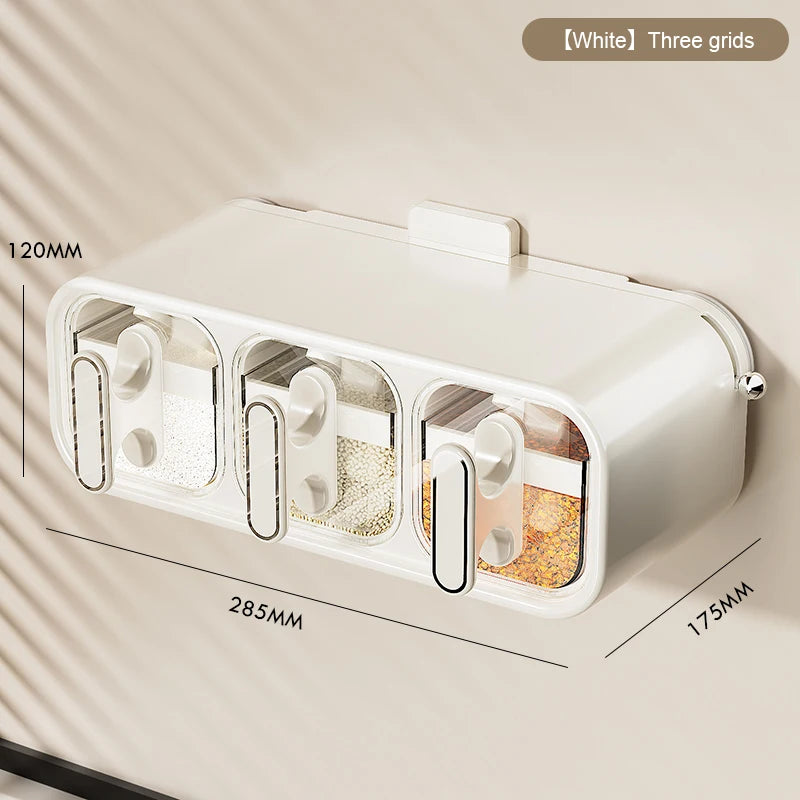 Kitchen Seasoning Jar Household Seasoning Salt Jar Wall Mounted Non Perforated Strong Suction Cup Combination Set