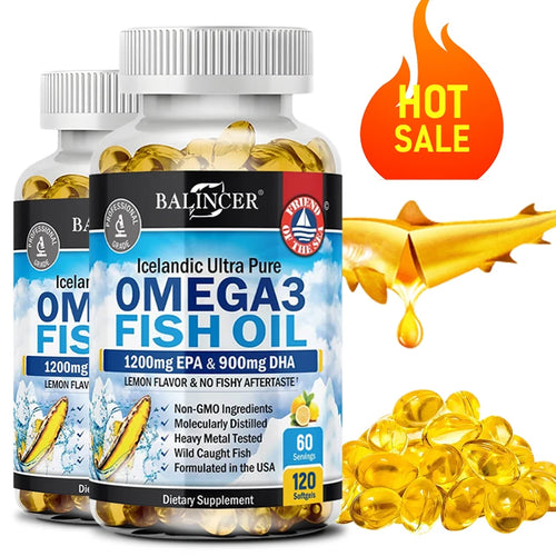 Omega-3 Fish Oil Capsules – High EPA & DHA, Supports Heart, Brain & Overall Health, 120 Softgels
