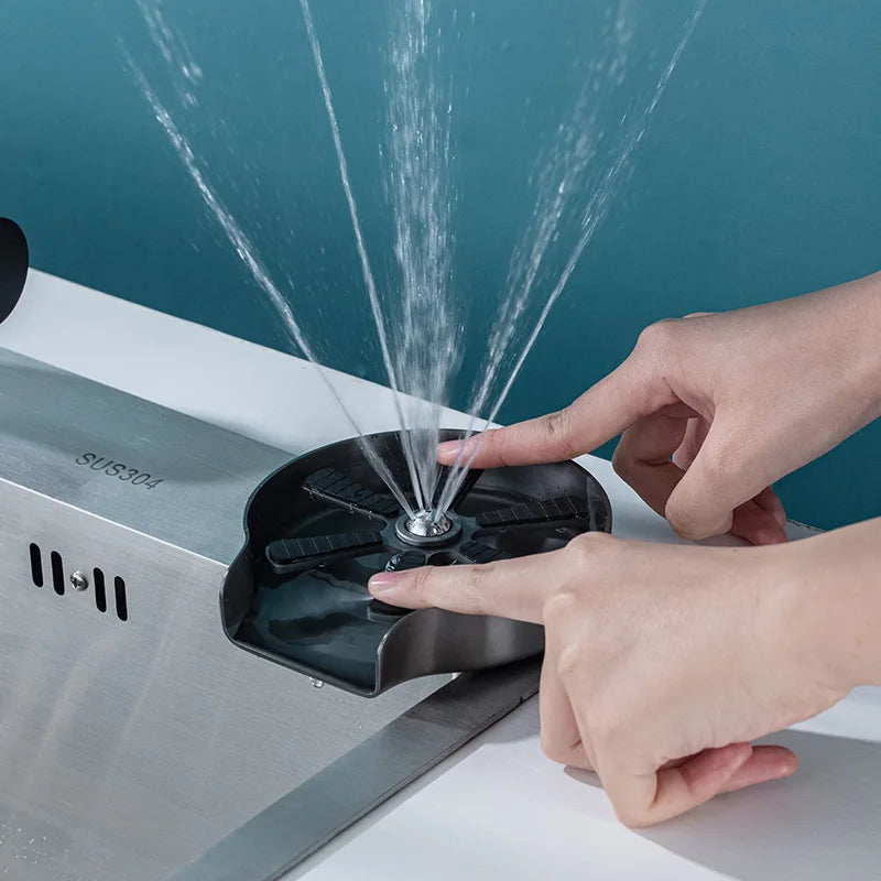 Kitchen Sink Cup Washer Automatic Stainless Steel Pressure Spray Washer Cup Cleaning Tool Faucet Bar Rinser Coffee Pitcher