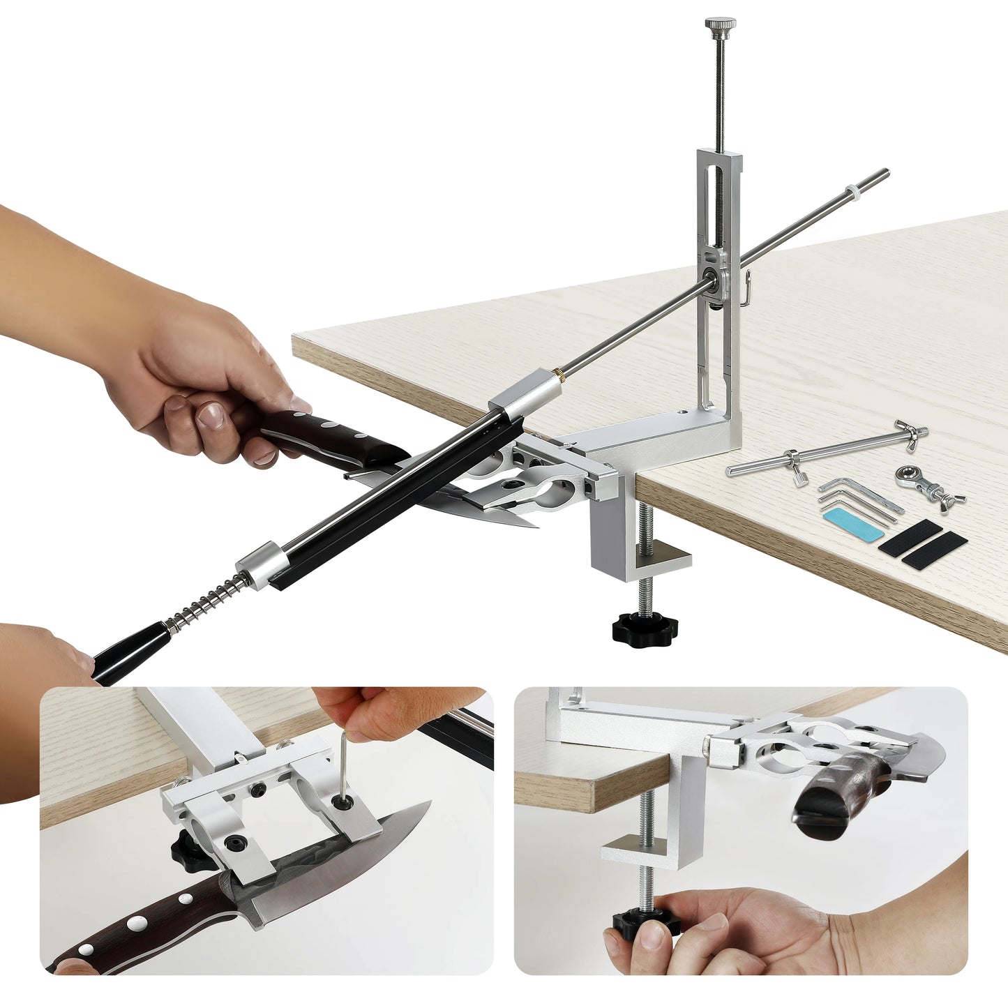 S09 Professional kitchen chef knives and accessories Knife sharpener machine with diamond rolling sharpener sharpening stone