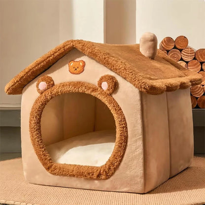 Foldable Pet House with Removable Washable Cover – Cat Cave Sofa Bed for Small Dogs & Cats