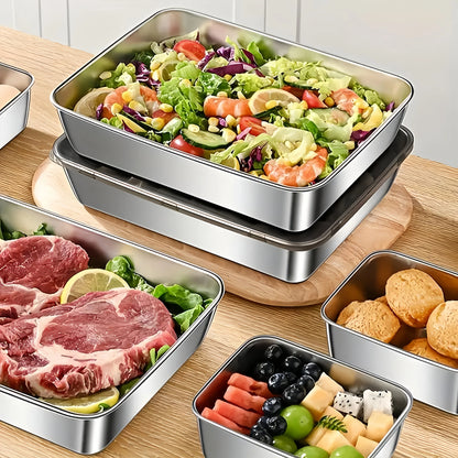 Durable Stainless Steel Kitchen Organizers, Food Storage Containers, Multipurpose Rectangular Kitchen Organizers for Fridge