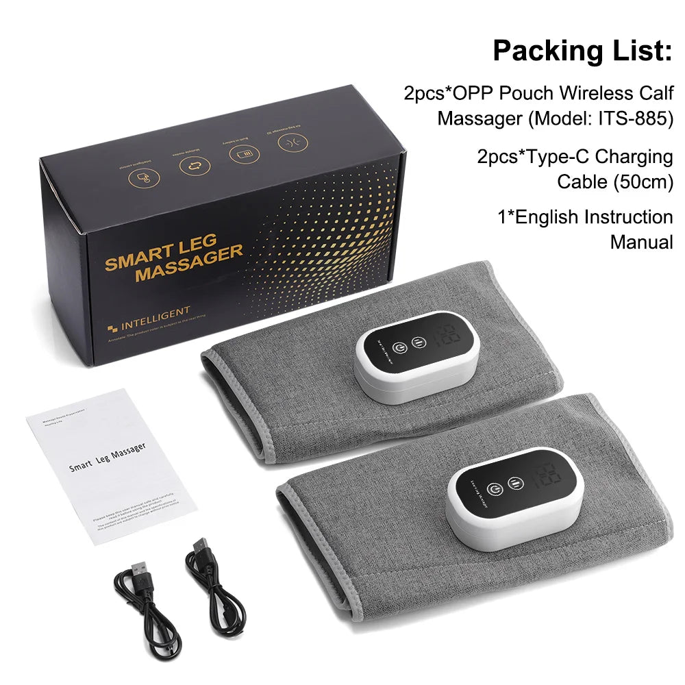 Wireless Electric Leg Massager – 360° Air Compression Calf Massager, 3 Massage Modes