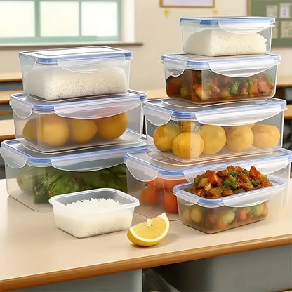 Kitchen storage items, suitable for refrigeration and preservation, allowing for classified storage and stackable.