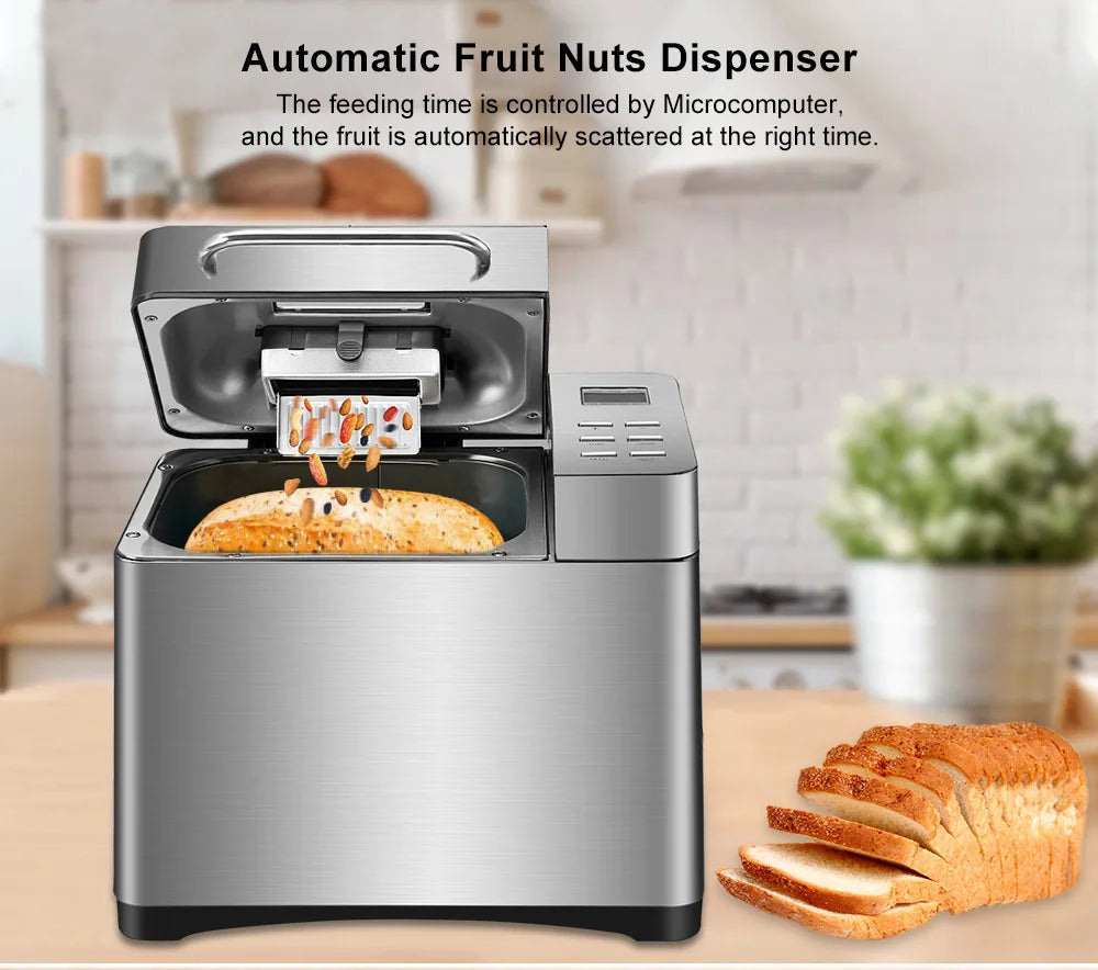 Multi-Functional Automatic Bread Maker – 17 Menus, Dough Mixing, Fermentation, Timer & Keep Warm