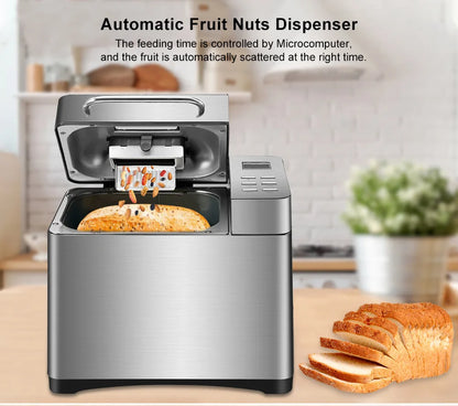 Multi-Functional Automatic Bread Maker – 17 Menus, Dough Mixing, Fermentation, Timer & Keep Warm