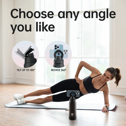 FEIJIAN Magnetic Water Bottle with Phone Holder - Insulated Stainless Steel Sports Thermos