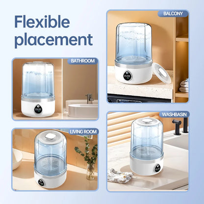 Mi Portable Wireless Washing Machine – 1.5L Mini Underwear & Socks Cleaner with LED Bucket