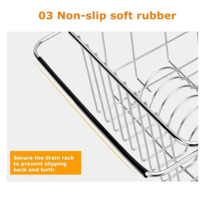 Kitchen Storage Organizer Drying Rack Sink Tray For Plates Bowl Cup Shelf Basket Adjustable Stainless Steel Dish Rack Drainer