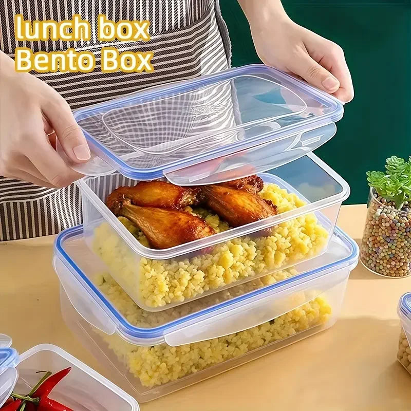 Kitchen storage items, suitable for refrigeration and preservation, allowing for classified storage and stackable.