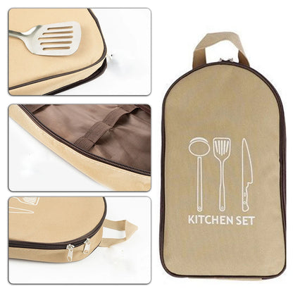 8pcs Camp Kitchen Cooking Utensil Set With Large Capacity Storage Bag Food Grade Waterproof Easy To Clean For Camping Hiking