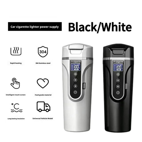 450ML 12V/24V Car Kettle – 304 Stainless Steel Quick Heating Travel Mug