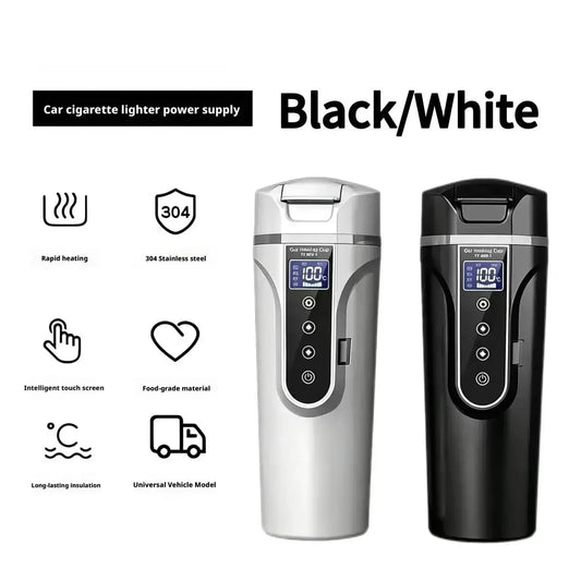 450ML 12V/24V Car Kettle – 304 Stainless Steel Quick Heating Travel Mug