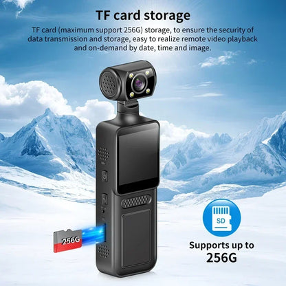 Xiaomi 8K HD Handheld Pocket Camera – 180° Rotating Mini Wearable Night Vision Outdoor Sports Camera