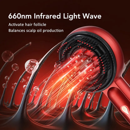 Electric Vibration Massage Comb – Red Light Therapy Scalp Brush for Hair Growth & Anti Hair Loss