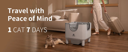 F6 Self-Cleaning Automatic Cat Litter Box – Open-Top Smart Design with Odor Control & Safety Protection