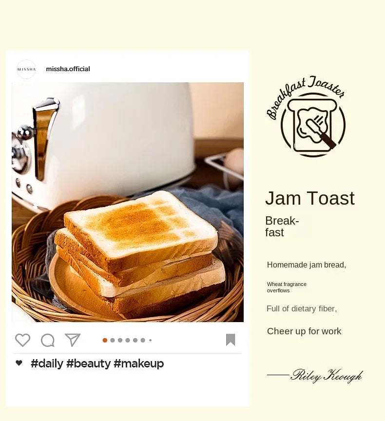 220V Retro Bread Maker Toaster – Multifunction Automatic Breakfast Machine