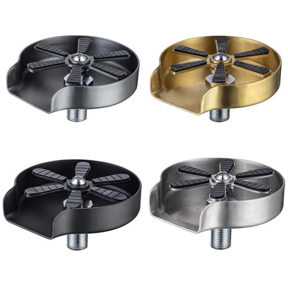 Kitchen Sink Cup Washer Automatic Stainless Steel Pressure Spray Washer Cup Cleaning Tool Faucet Bar Rinser Coffee Pitcher