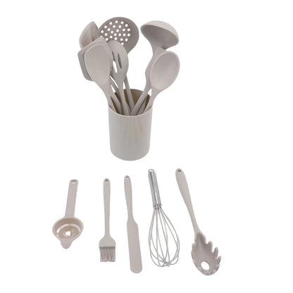 Kitchen Spatula Set Safe Anti Scald Easy Cleaning Kitchen Utensils Set Nonstick Heat Proof Silicone with Holder for Cooking