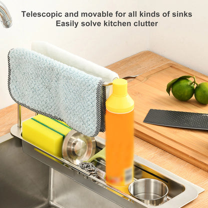 Kitchen Sink Drain Stretchable Basket Lightweight and Easy to Install Shelf for Store Kitchen Small Accessories