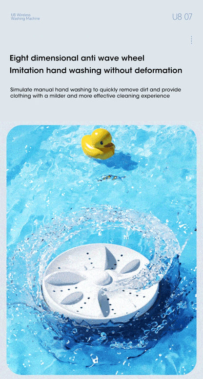 Wireless Underwear Washing Machine 1.5L – Portable Rechargeable Socks Cleaner with Blue Light