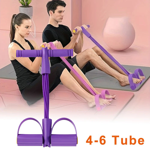 4-Level Resistance Bands with Non-Slip Handles for Abs, Core Strength & Home Fitness