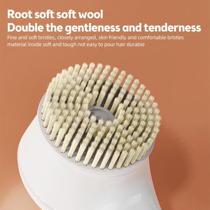 Electric Shower Brush – Rechargeable IPX7 Waterproof, 3-Speed 6-in-1 Wireless Body Scrubber